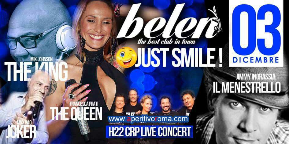 aperitivo e discoteca zona eur belen club sabato 3 dicembre 2016