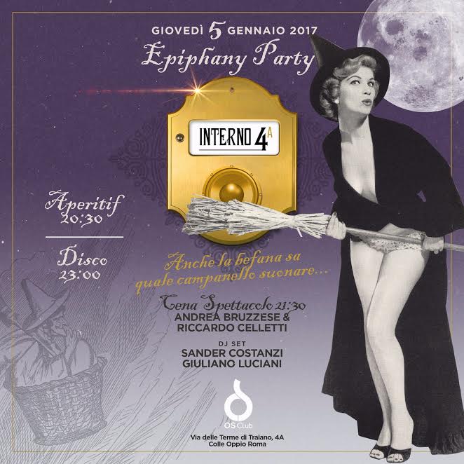 os club giovedi 5 gennaio la befana serata aperitivo ristorante discoteca